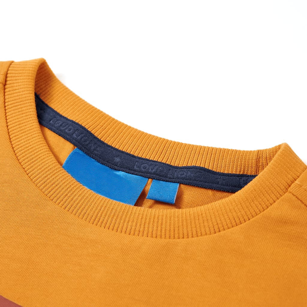 Camisa para niños de Vidaxl con mangas largas 128 color ocre