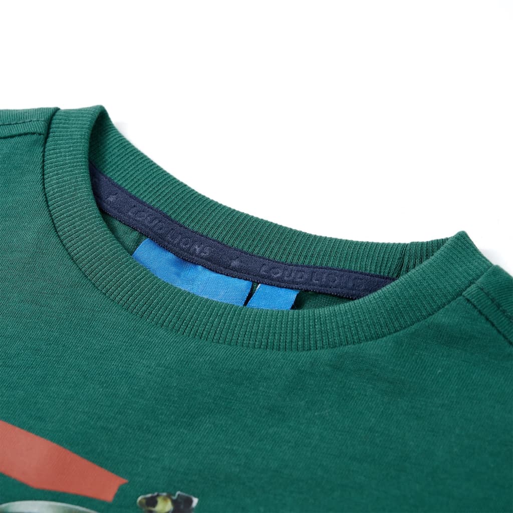 Camisa para niños de Vidaxl con mangas largas 92 verde