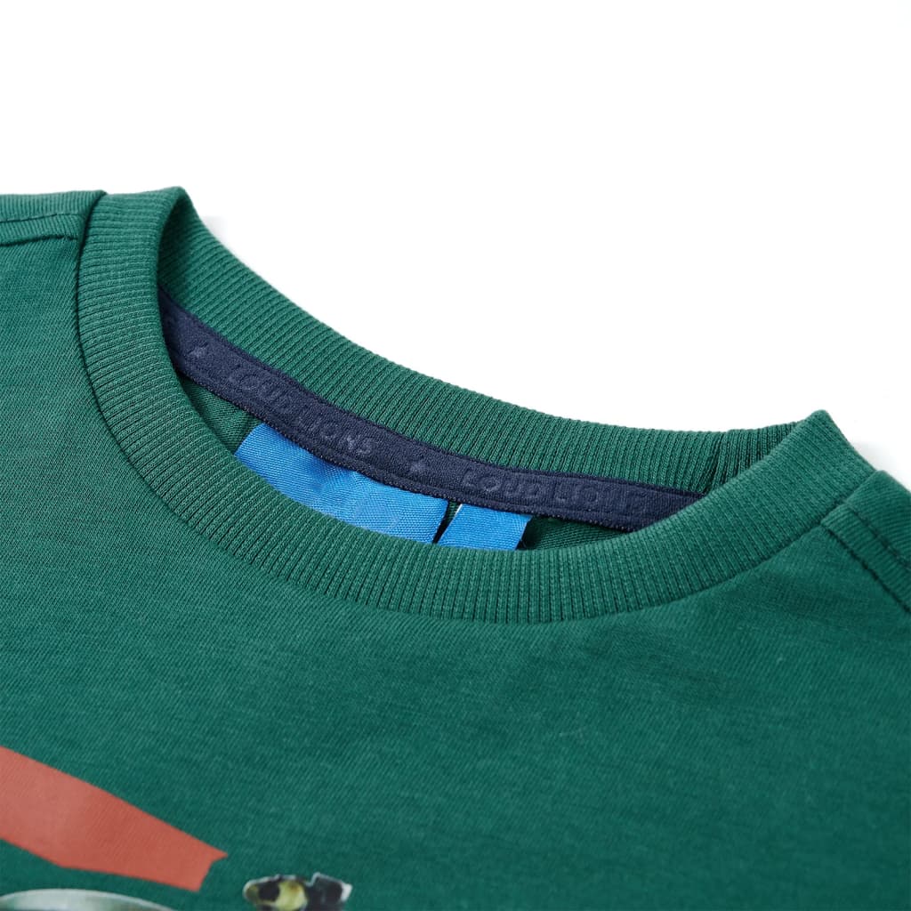 Camisa para niños de Vidaxl con mangas largas 104 verde