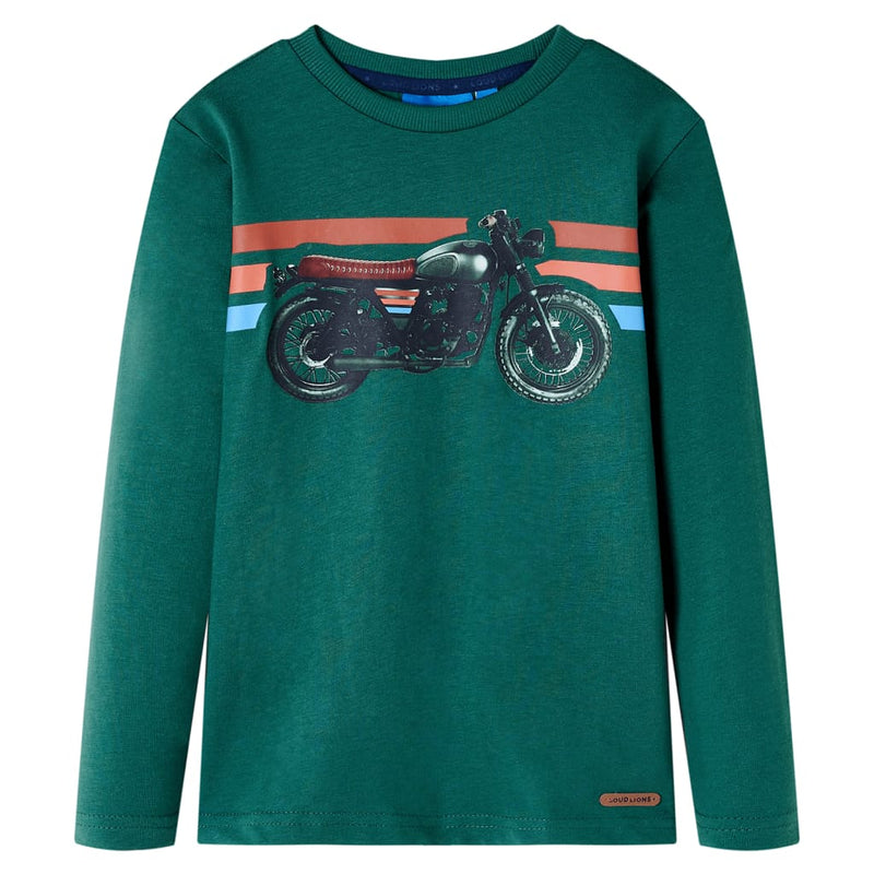 Camicia per bambini Vidaxl con maniche lunghe 116 verde