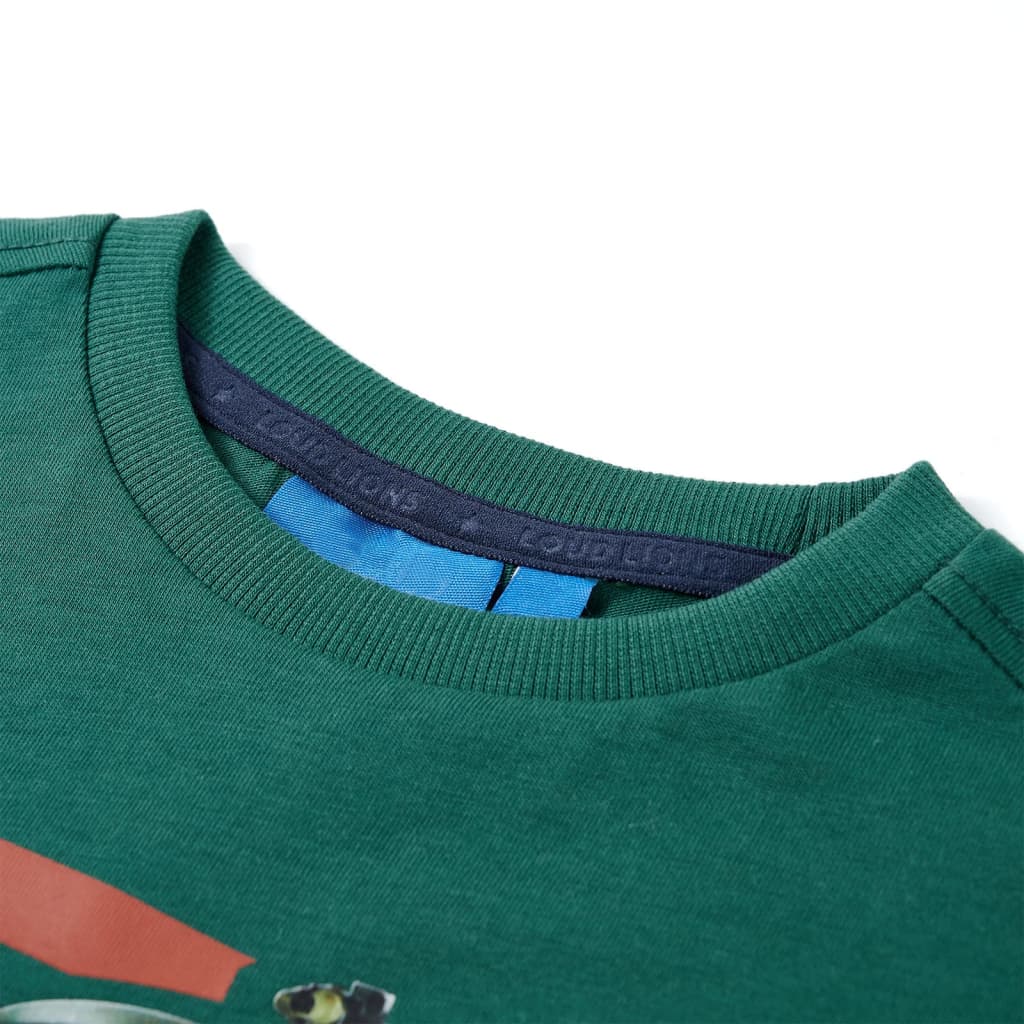 Camisa para niños de Vidaxl con mangas largas 116 verde