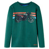 Camicia per bambini Vidaxl con maniche lunghe 128 verde