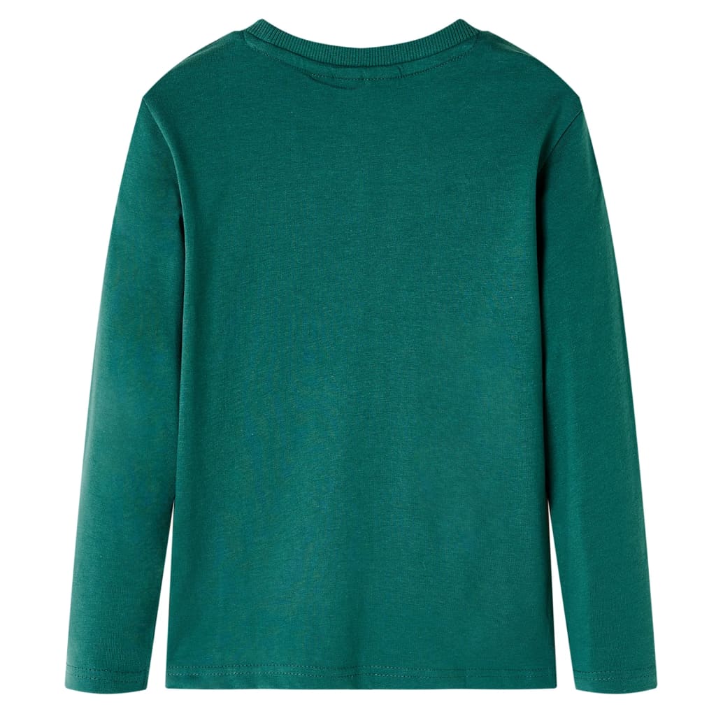 Camisa para niños de Vidaxl con mangas largas 128 verde