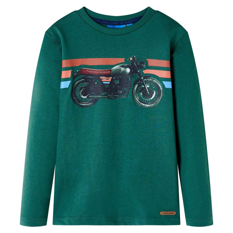 Camicia per bambini Vidaxl con maniche lunghe 140 verdi