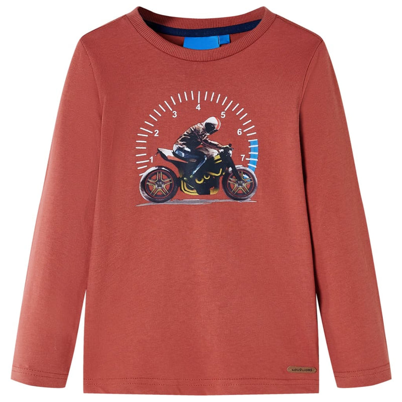 Camicia per bambini Vidaxl con maniche lunghe 92 henné luminoso