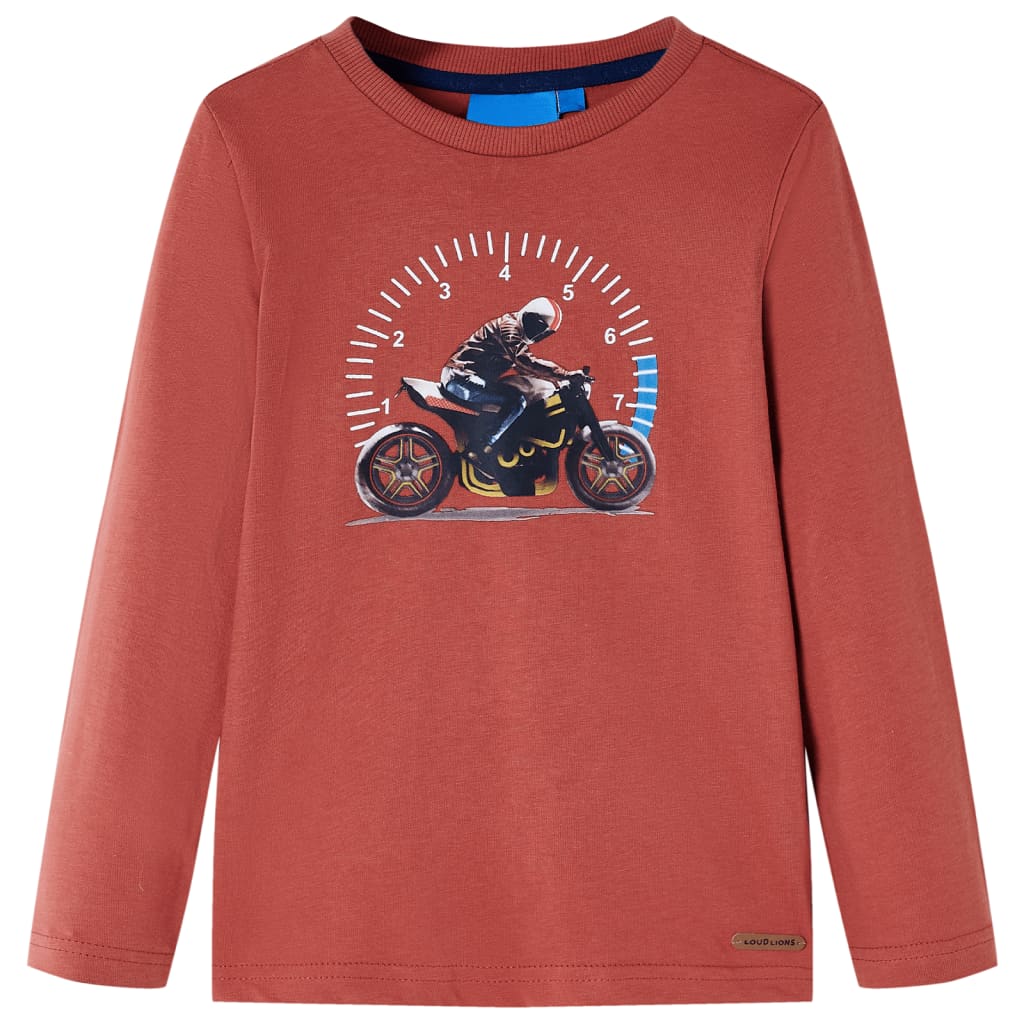 Camicia per bambini Vidaxl con maniche lunghe 116 henné luminoso