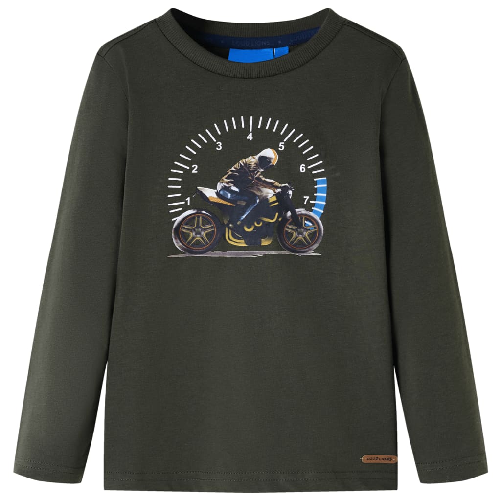 Camicia per bambini Vidaxl con maniche lunghe 116 kakikentig