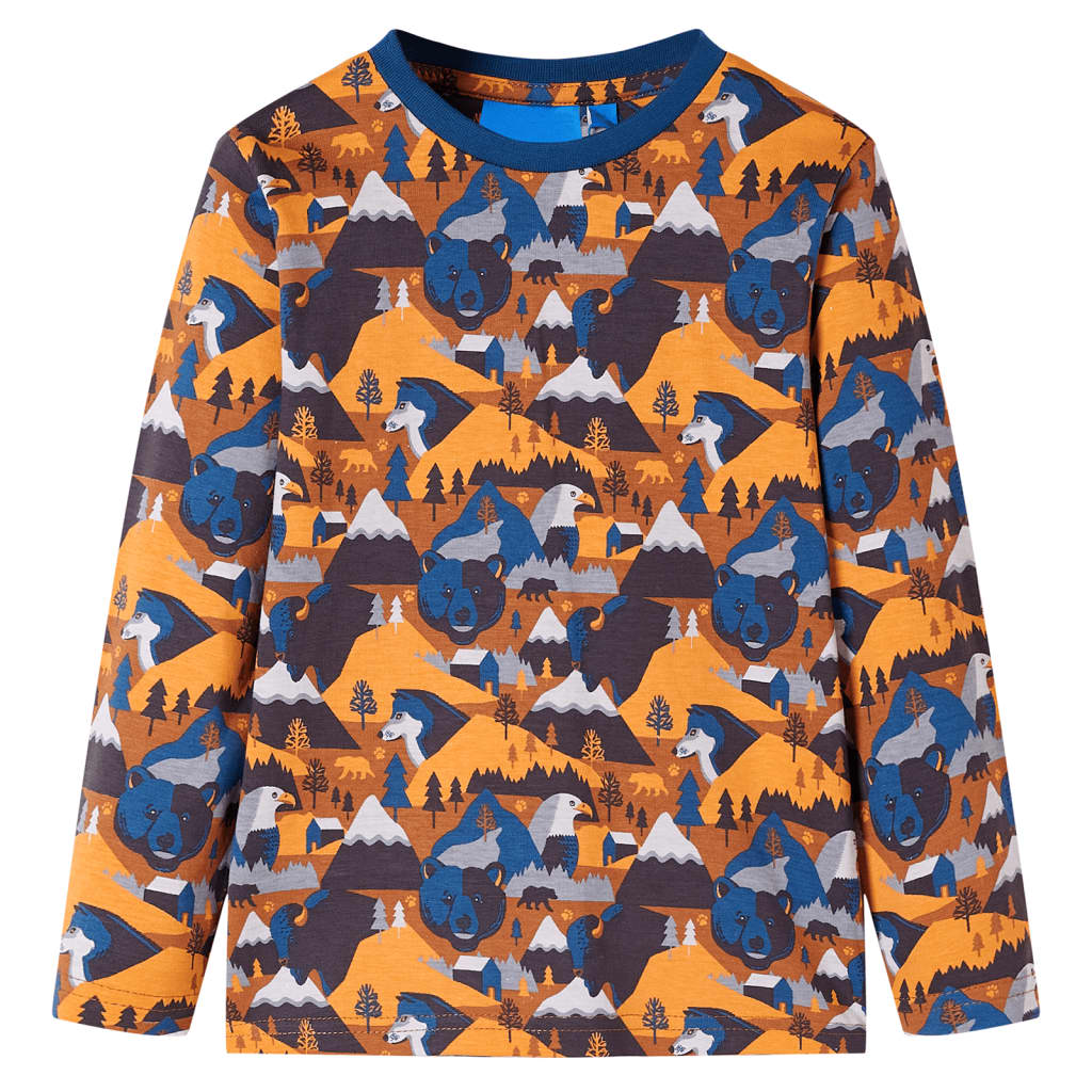 Vidaxl kinderpyjama met lange mouwen 128 cognackleurig
