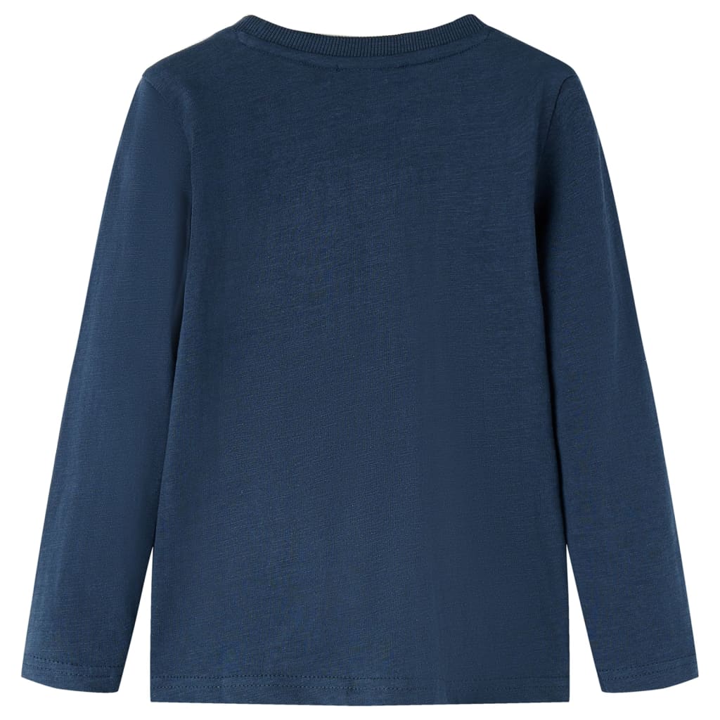 Camicia per bambini Vidaxl con maniche lunghe 116 blu navy mista