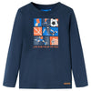 VidaXL Kindershirt met lange mouwen 128 gemêleerd marineblauw