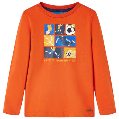 Camisa para niños de Vidaxl con mangas largas 92 naranja