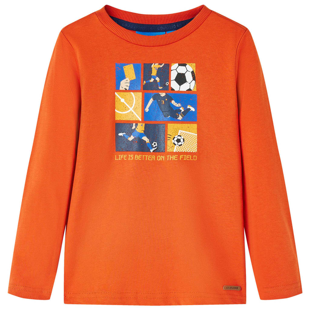 Camisa para niños de Vidaxl con mangas largas 128 naranja