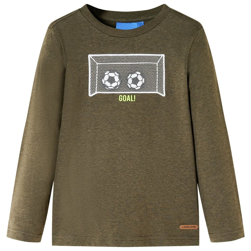 Camicia per bambini Vidaxl con maniche lunghe 92 kaki misto