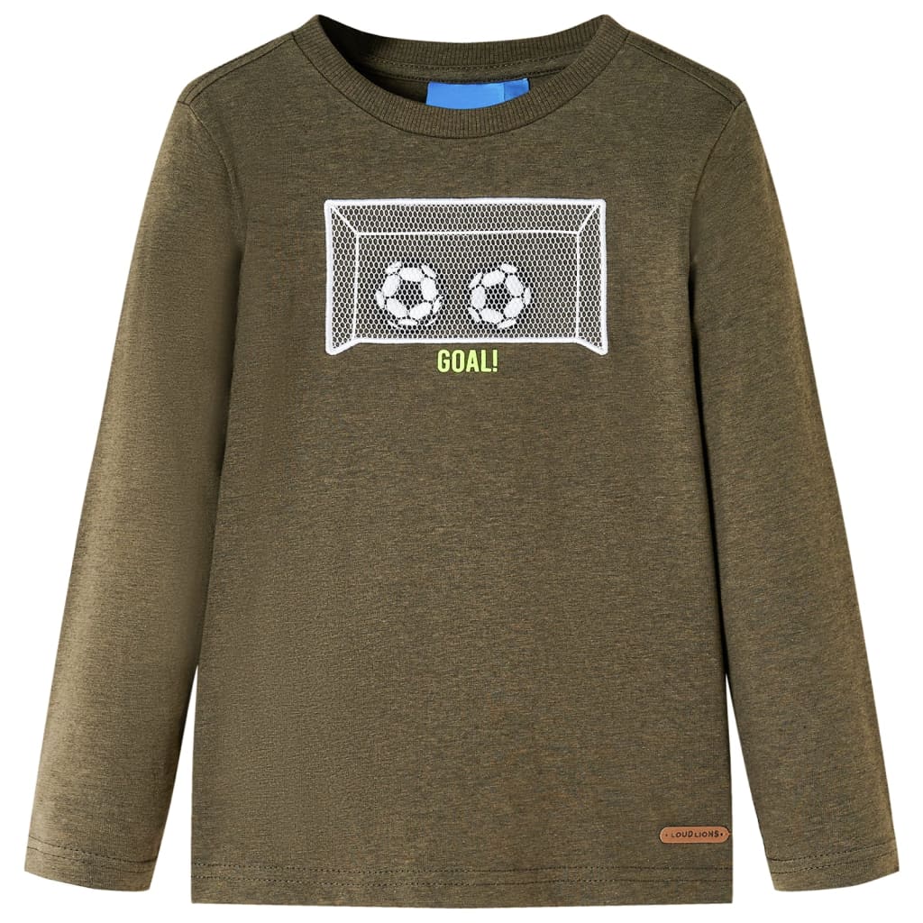 Camicia per bambini Vidaxl con maniche lunghe 116 kakikleur mista