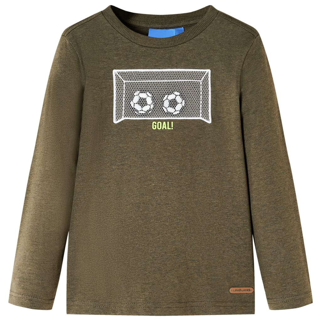 Camicia per bambini Vidaxl con maniche lunghe 128 kakikleur mista