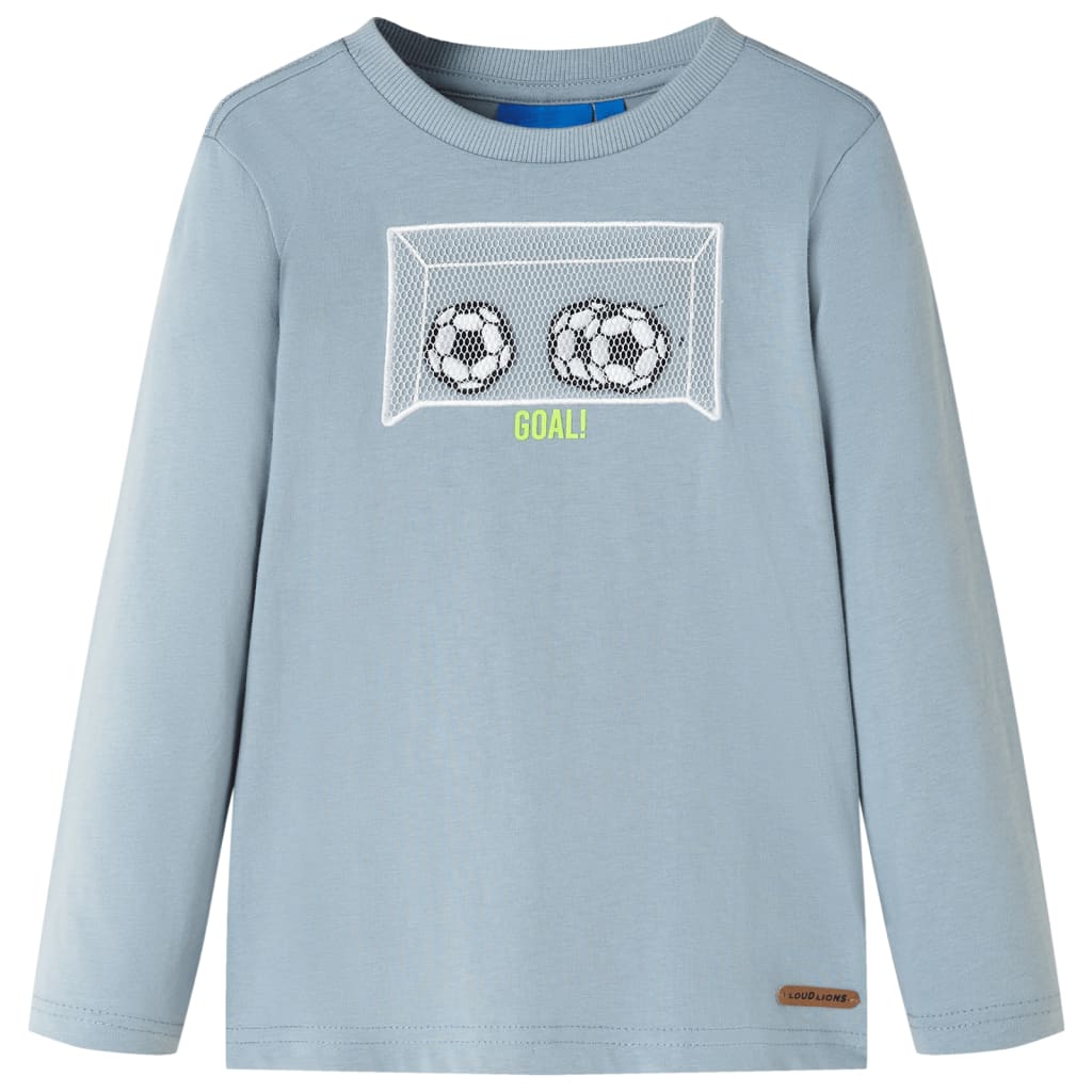 Camisa para niños de Vidaxl con mangas largas 116 azul claro