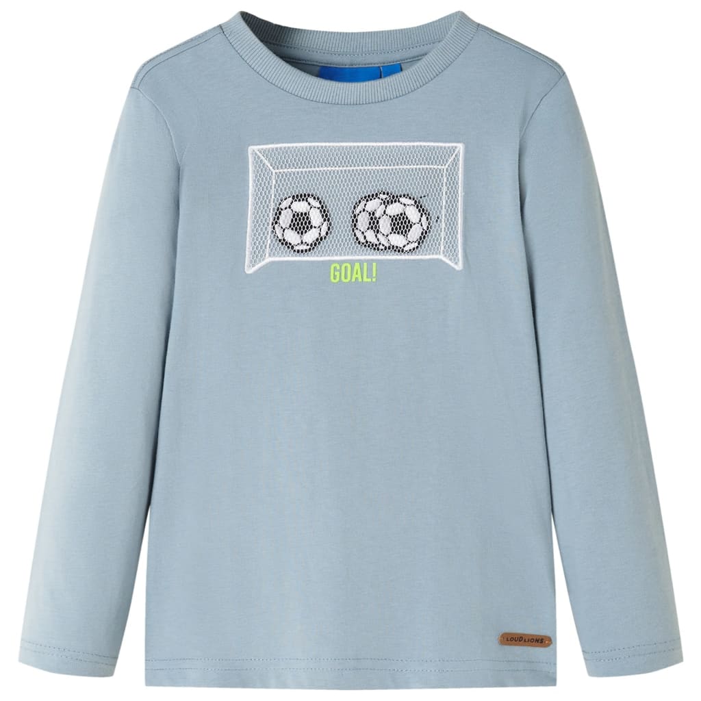 Camisa para niños de Vidaxl con mangas largas 128 azul claro