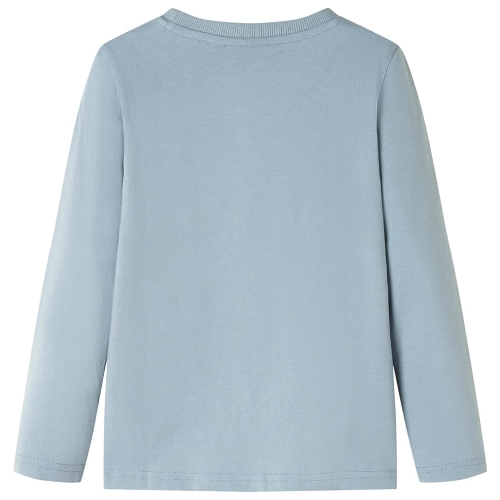 Camicia per bambini Vidaxl con maniche lunghe 128 azzurra