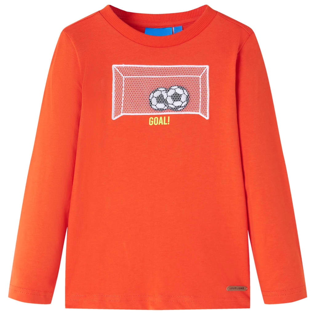 Camisa para niños Vidaxl con mangas largas 104 Naranja brillante