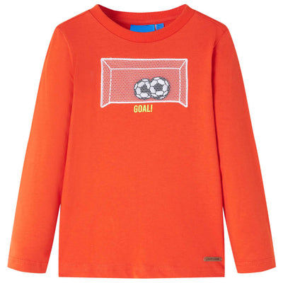 Camisa infantil de Vidaxl con mangas largas 116 Naranja brillante