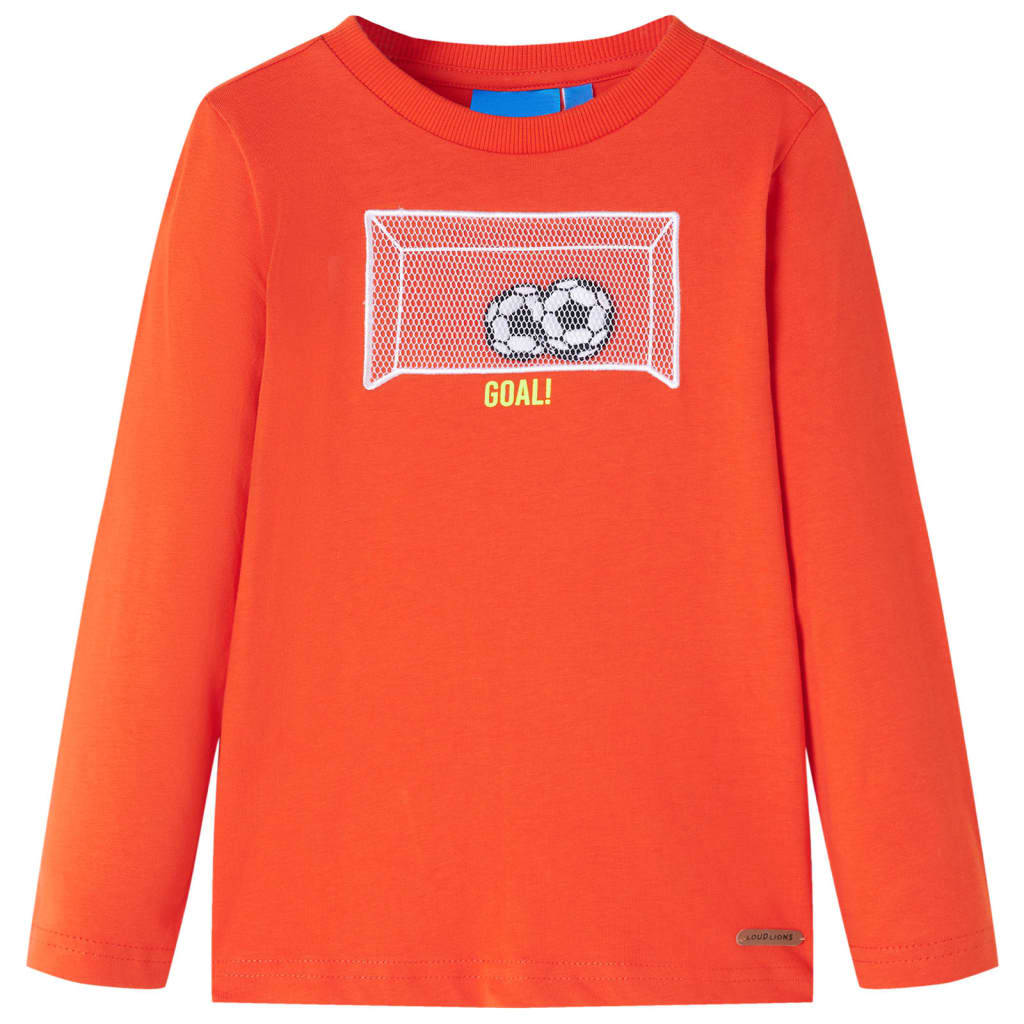 Camicia per bambini Vidaxl con maniche lunghe 116 arancione brillante