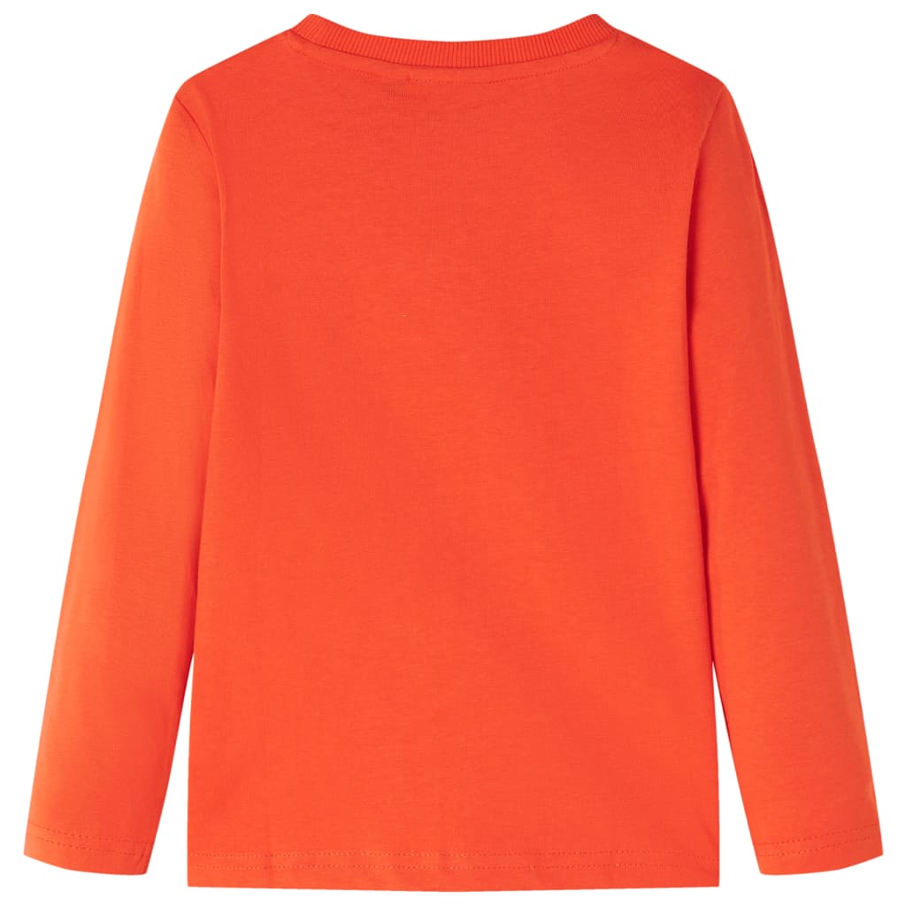 Camicia per bambini Vidaxl con maniche lunghe 116 arancione brillante
