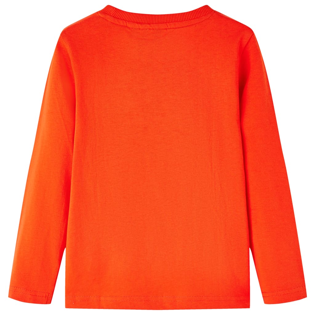 Camicia per bambini Vidaxl con maniche lunghe 116 arancione brillante