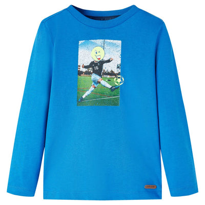 Camisa infantil de Vidaxl con mangas largas 116 Cobalt azul