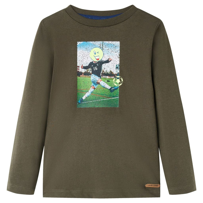 Camicia per bambini Vidaxl con maniche lunghe 92 kakikentig