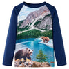 Camicia per bambini Vidaxl con maniche lunghe 128 blu navy