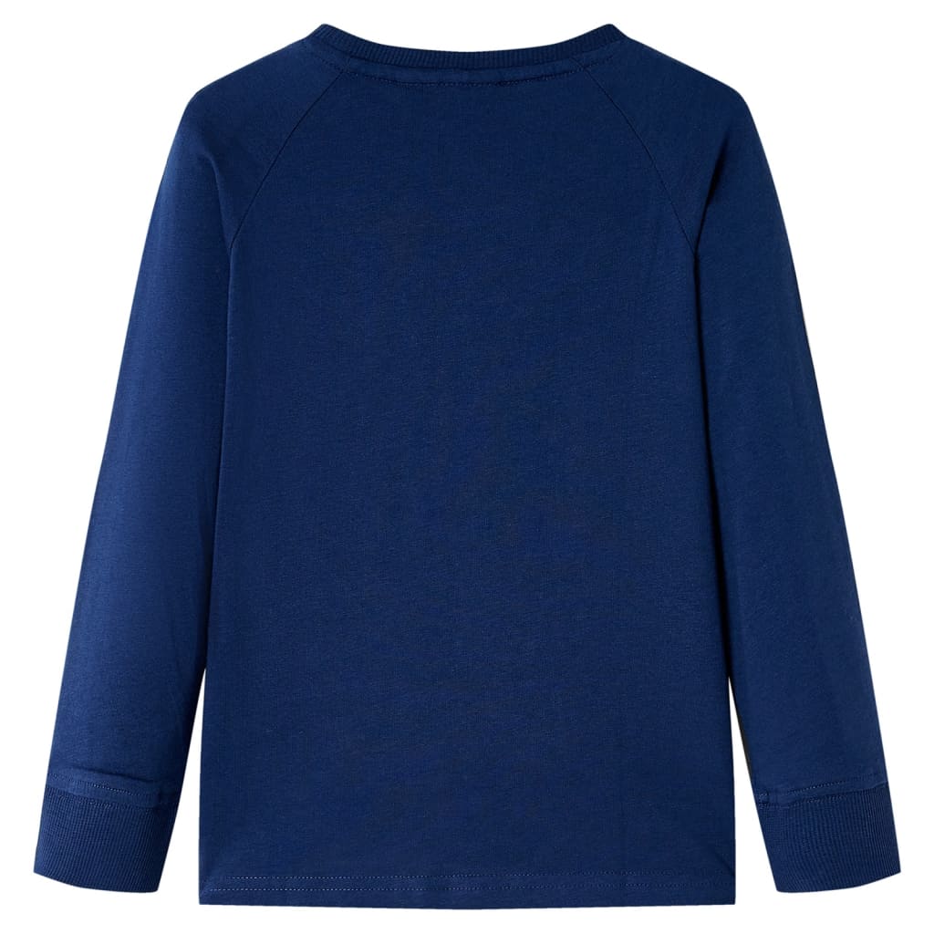 Camicia per bambini Vidaxl con maniche lunghe 140 blu navy