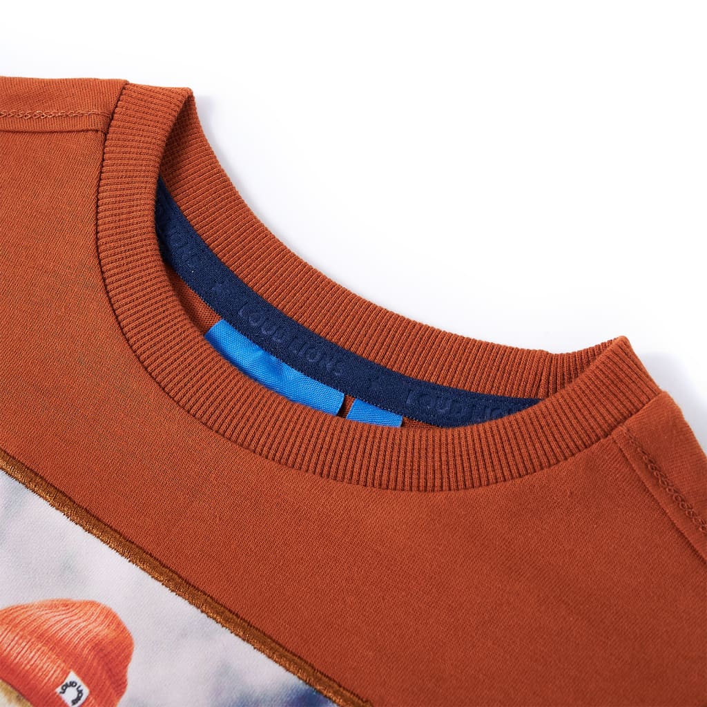 Camicia per bambini Vidaxl con maniche lunghe 116 Oranjebruin
