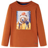 Camicia per bambini Vidaxl con maniche lunghe 128 Oranjebruin