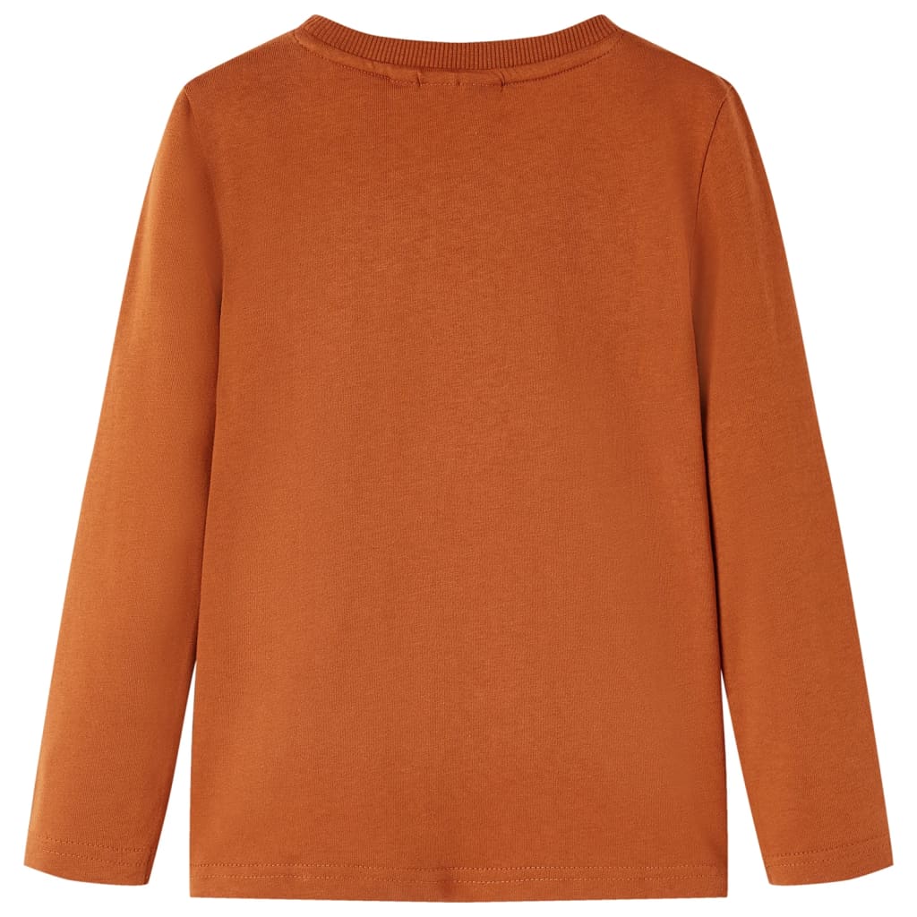 Camicia per bambini Vidaxl con maniche lunghe 128 Oranjebruin