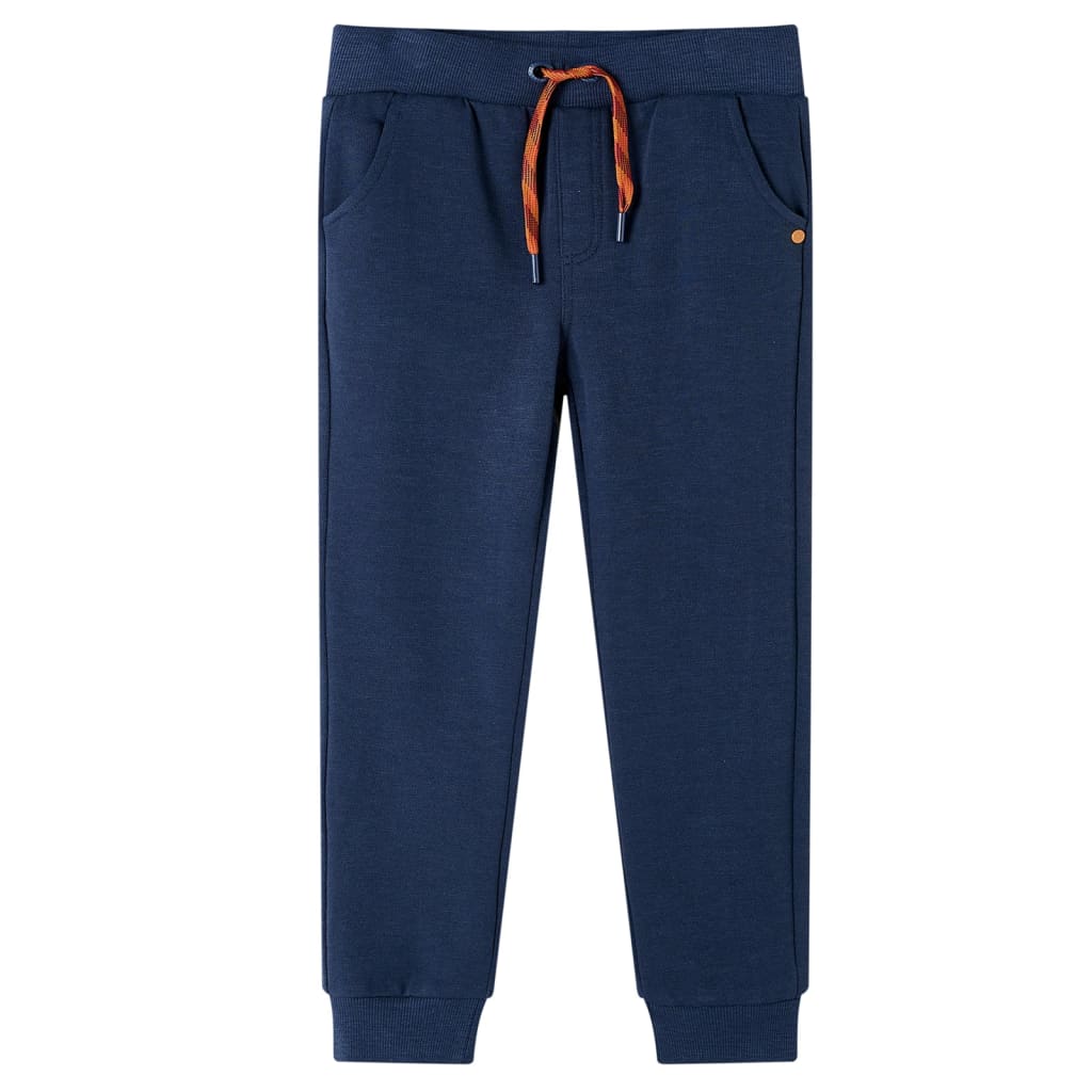 Pantalones de trote de Vidaxl para niños 92 azul marino mixto