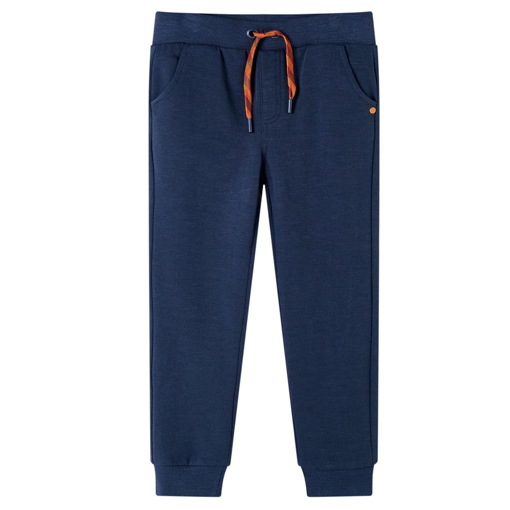 Pantalones de trote de Vidaxl para niños 104 azul marino mixto