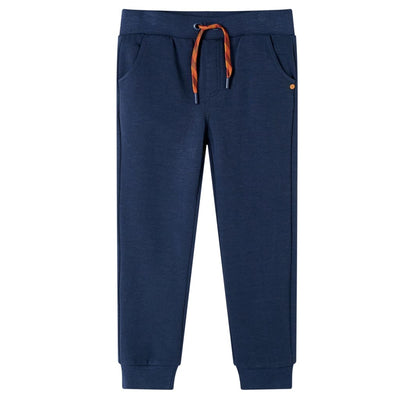 Pantalones de trote de Vidaxl para niños 104 azul marino mixto