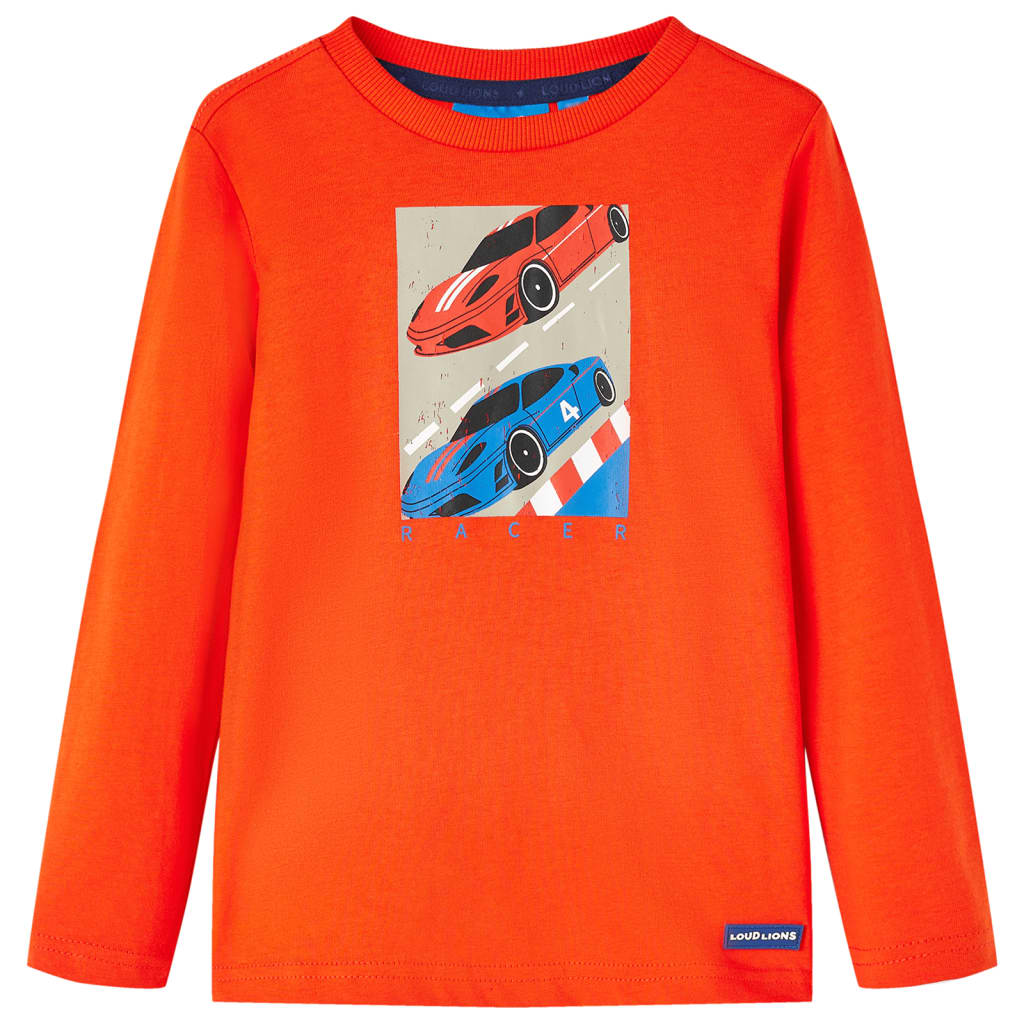 Camisa para niños Vidaxl con mangas largas 140 Naranja brillante