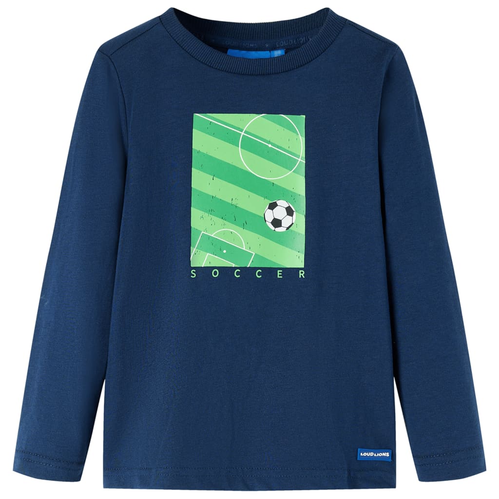 Camicia per bambini Vidaxl con maniche lunghe 128 blu navy