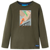 Camicia per bambini Vidaxl con maniche lunghe 116 kakikentig