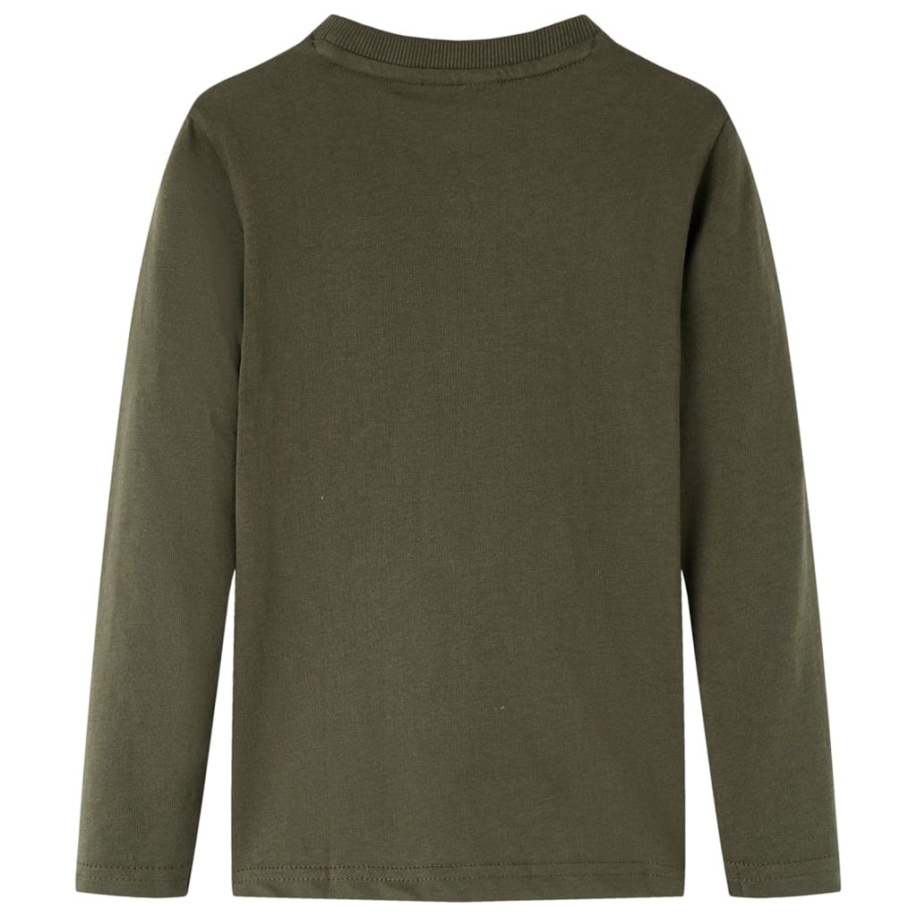 Camicia per bambini Vidaxl con maniche lunghe 128 kakikentig