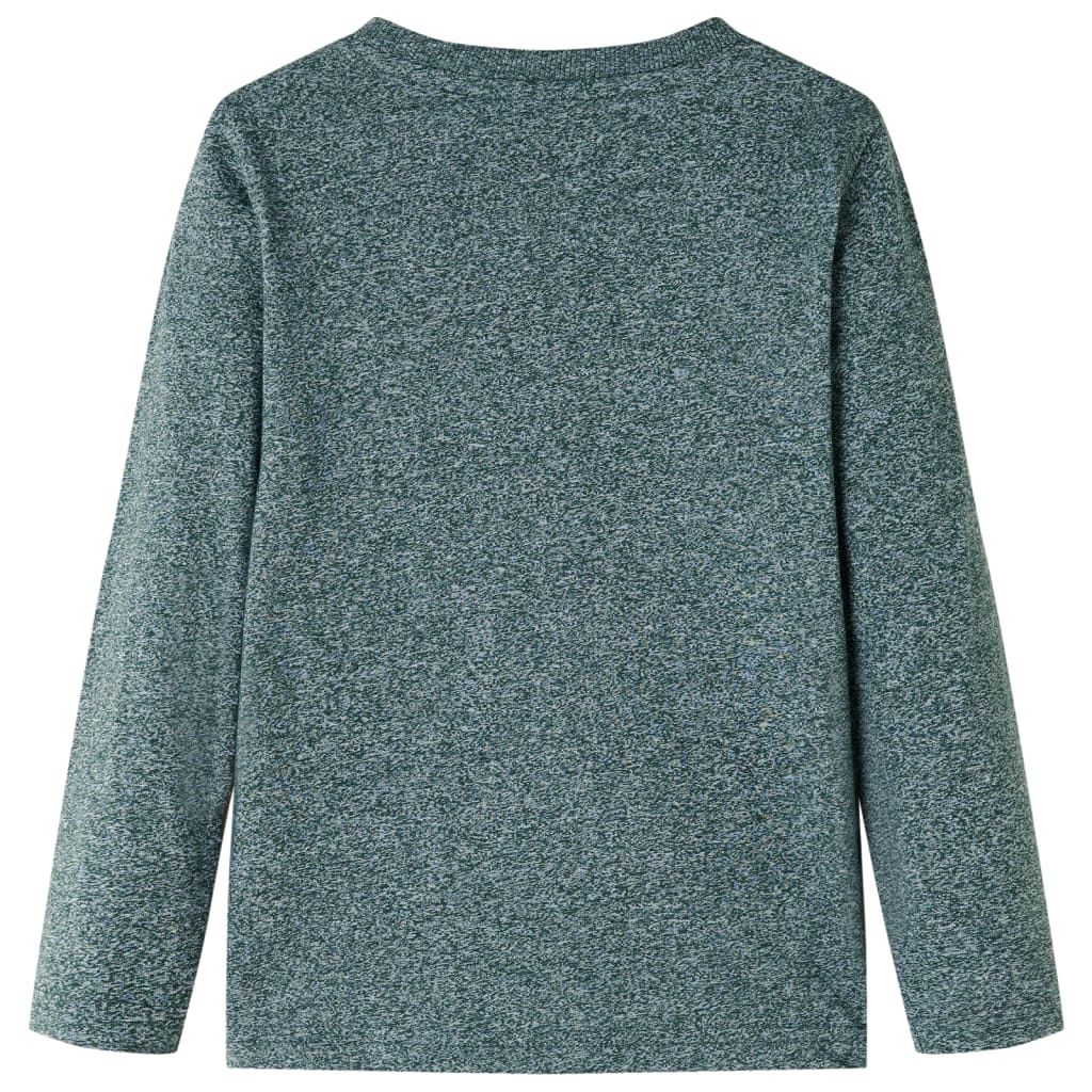 Camicia per bambini Vidaxl con maniche lunghe 128 verde scuro misto