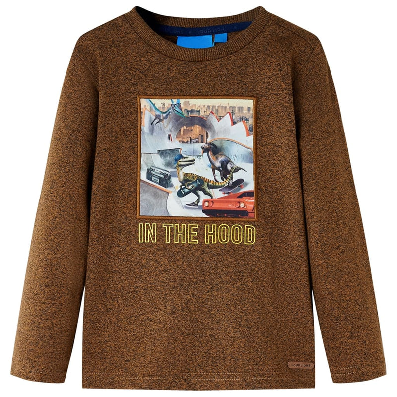 Camisa para niños Vidaxl con mangas largas 104 Color de coñac mixto