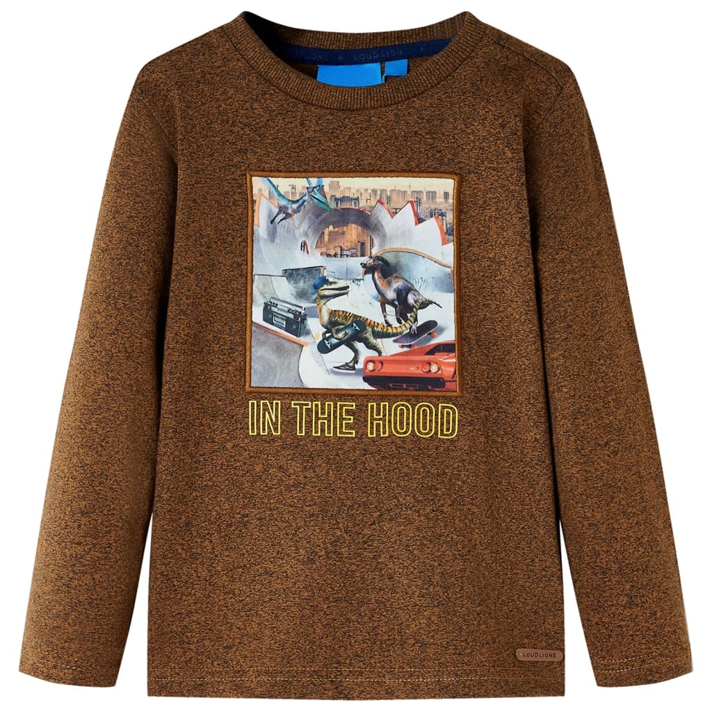 Camicia per bambini Vidaxl con maniche lunghe 104 COIN COGNAC MISTA