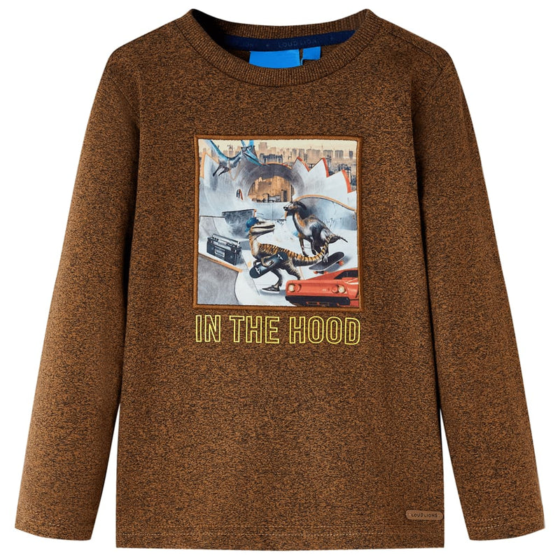 Camicia per bambini Vidaxl con maniche lunghe 140 COIN COGNAC MISTA