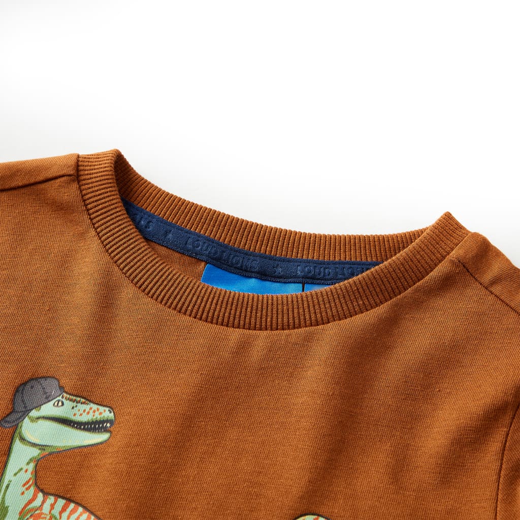 Camisa infantil de Vidaxl con mangas largas 92 Cognac Colored