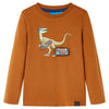 Camicia per bambini Vidaxl con maniche lunghe 116 Cognac Colorato