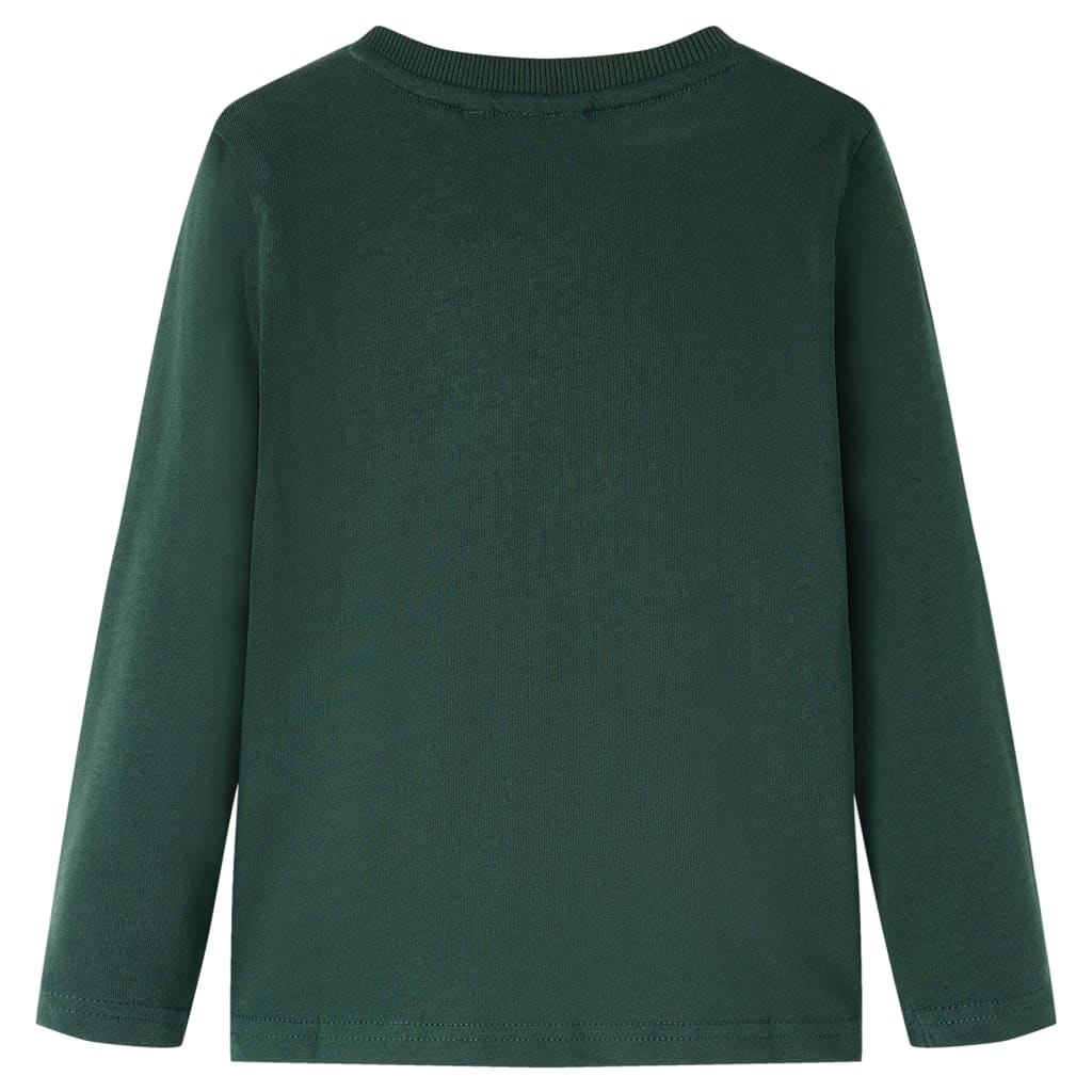 Camicia per bambini Vidaxl con maniche lunghe 104 Donkergroen