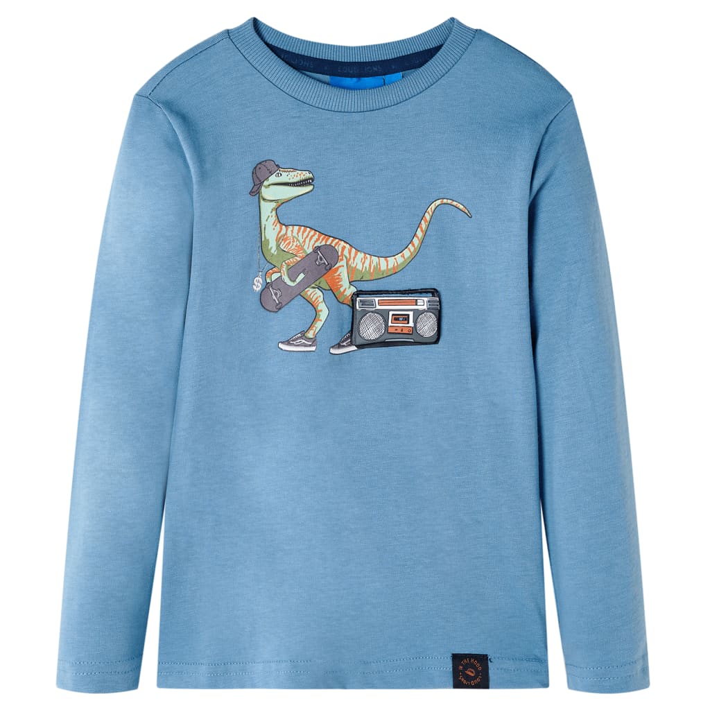 Camisa infantil de Vidaxl con mangas largas 92 Azul mediano