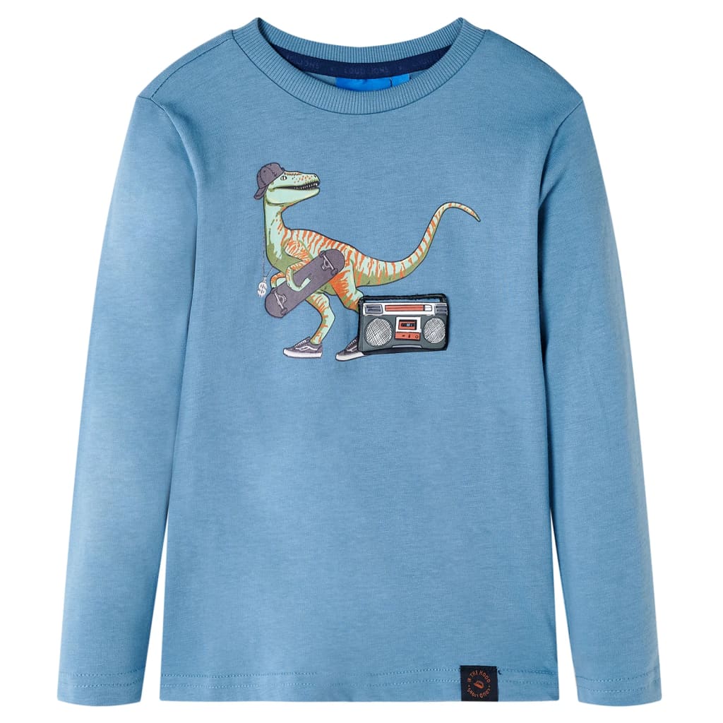 Camisa infantil de Vidaxl con mangas largas 116 Azul Medio